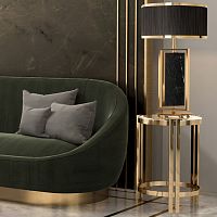 Contemporary side table MARIEglassbrassmetal base