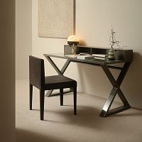 Contemporary writing desk CRUISoakglossy lacquered woodmatte lacquered wood