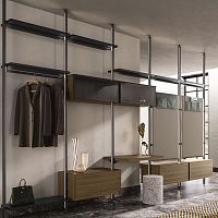 Shelving system with rods SM2224floor-to-ceilingcontemporarywalnut