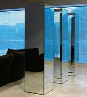 Contemporary china cabinet P.I. Colonnellowoodenglassby Massimo Morozzi