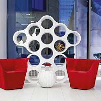 Free-standing bookcase Cloudcontemporarypolypropylenewhite