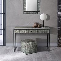 Contemporary dressing table BILLYmetalnatural stone1-seat