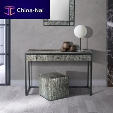 Contemporary dressing table BILLYmetalnatural stone1-seat