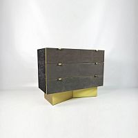 Contemporary chest of drawers CH APODIS LAV/STbrushed brassstoneshagreen