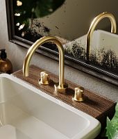 Double-handle washbasin mixer tap ORIGO W3.Ocountertopstainless steelindoor