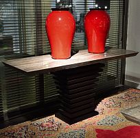 Contemporary sideboard table ARKnatural stonewenge baserectangular