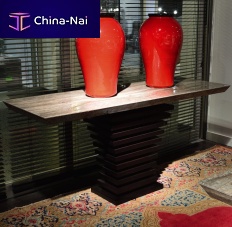 Contemporary sideboard table ARKnatural stonewenge baserectangular
