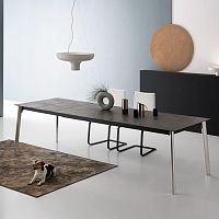 Contemporary table INFINITYwood veneersteelaluminum
