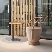 Contemporary side table LEVANTEwoodenwooden baseoval