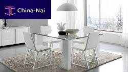 Contemporary table TWEENglasssquarerectangular