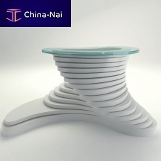 Original design table Pareyaglasswooden baseround