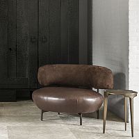Contemporary side table HERO brassbrass baseround