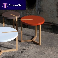 Contemporary side table TRIOLEToakoak baseround