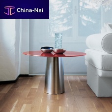 Contemporary side table TOTEM oakwalnutwenge