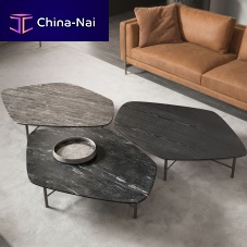 Contemporary coffee table SHANGHAI ashmarbleiron base