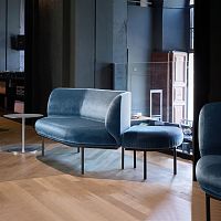 Contemporary stool HENDRICKfabricsteel base3-legged