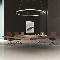Contemporary boardroom table KYOTOwoodenmelamine baselacquered glass base