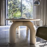 Contemporary dining table ELEPHANTEwoodenpolyurethane baseround