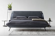 Double bed DUOOcontemporaryupholsteredwith headboard
