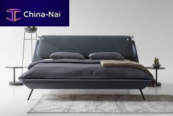 Double bed DUOOcontemporaryupholsteredwith headboard