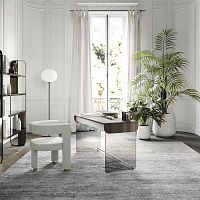 Contemporary secretary desk Adamwoodensmoked glass2-drawer