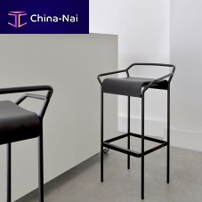 Contemporary bar stool DAOoakwood veneerchromed metal base