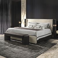 Double bed MI contemporaryupholsteredwith headboard