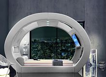 Double bed ECLIPSE SEToriginal designwith built-in lightleather