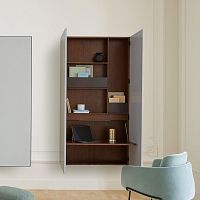 Contemporary secretary desk STENDHALwalnutlacquered woodaluminum