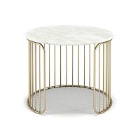 Contemporary side table CHARLESTONmarblemetal baseround