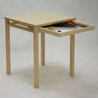Contemporary table WHIZ birchsquarewith drawer
