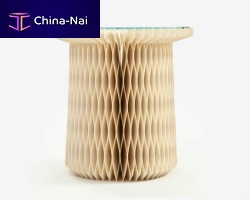 Contemporary side table BELLglassplasticround