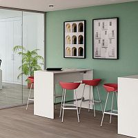 Contemporary high bar table POP PANELmelaminemetal baserectangular