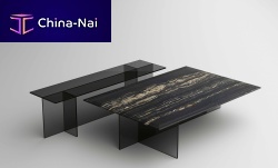 Contemporary coffee table SESTANTEmarbleglass baserectangular