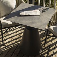 Contemporary table JAVAHPLmelaminepowder-coated steel base