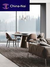 Contemporary table PISAsandstonewalnut baseround