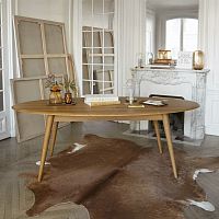 Contemporary dining table ELLIPSEsolid woodashwooden base