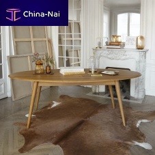 Contemporary dining table ELLIPSEsolid woodashwooden base