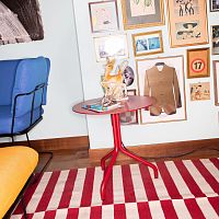 Contemporary side table AD.DAwoodenmarblemetal base