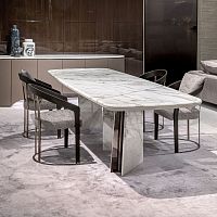 Contemporary dining table MOUTHmarblemarble baseround