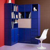 Contemporary writing desk 4119lacquered MDFwith storagewall-mounted