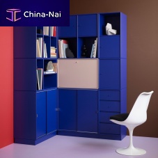 Contemporary writing desk 4119lacquered MDFwith storagewall-mounted