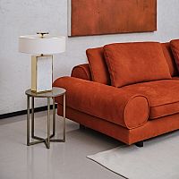 Contemporary side table Elliotmetalmarblemetal base