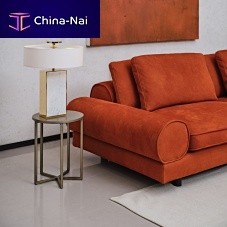 Contemporary side table Elliotmetalmarblemetal base