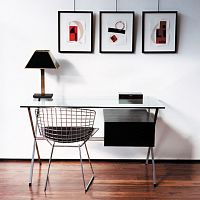 Free-standing desk contemporaryglassstraight