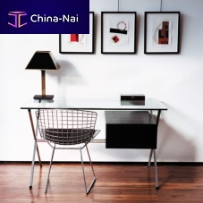 Free-standing desk contemporaryglassstraight