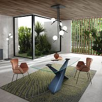 Contemporary table LIVINGcrystalmetal baserectangular