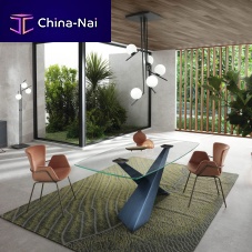 Contemporary table LIVINGcrystalmetal baserectangular