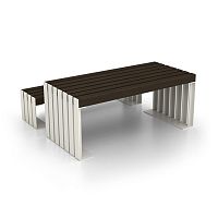 Contemporary table DEACONlaminated woodPVCgalvanised steel base