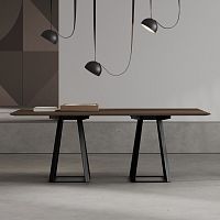 Contemporary table H2wood veneermelaminemetal base